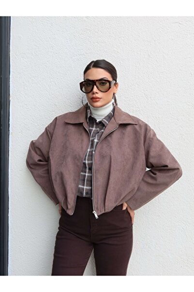 ESRAHELVACI Яке от нубук с плисирани гърба