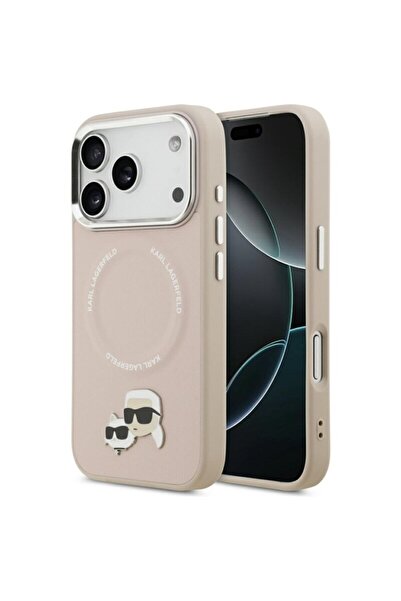 Karl Lagerfeld K&C Pins MagSafe iPhone 17 Pro Case, Pink, KLHMP17LPSMLRKCP
