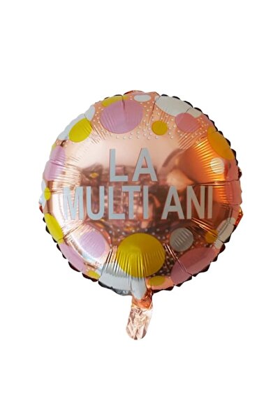 Domi Party & Gifts Round foil balloon, rose gold, 'La Multi Ani' (Happy Birth...