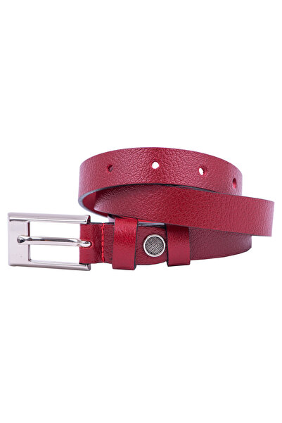 Toro Nero Slim Red Women's Leather Belt - ToroNero