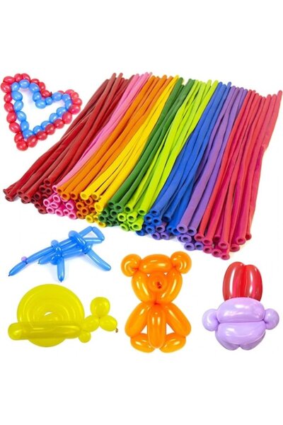 Domi Party & Gifts Set de 100 de baloane de modelare din latex multicolore cu...