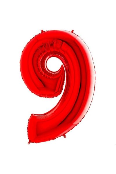 CAM TOYS Figurină balon folie, numărul 9, roșu, 100 cm