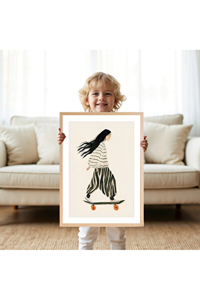 Tuba Decor Tablou pentru camera copiilor cu rama din lemn dintr-o bucata