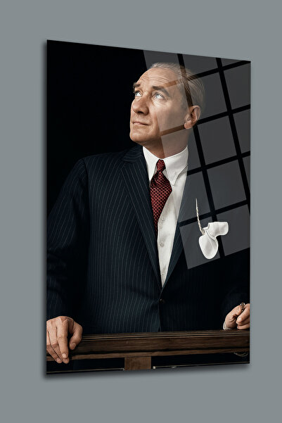 glassartdesign Pictură în sticlă de Atatürk-8 Pictură de Atatürk Pictură Patria