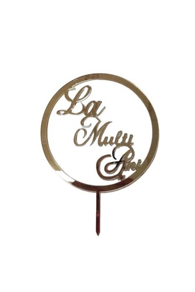 Domi Party & Gifts Decor pentru tort, „La mulți ani”, auriu,