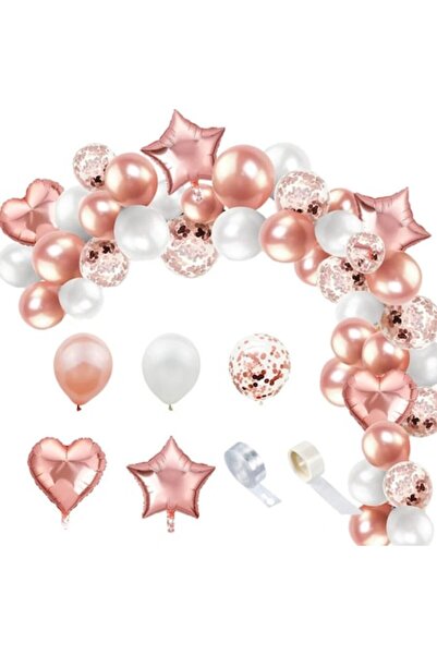 CeruleTree Set de 66 de baloane pentru petrecere, CeruleTree, Latex, Roz/Alb