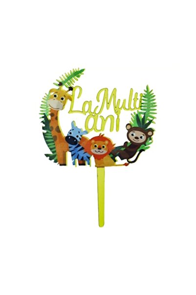 Domi Party & Gifts Decor tort „La Multi Ani” (La mulți ani) 10 x 14 cm - petr...