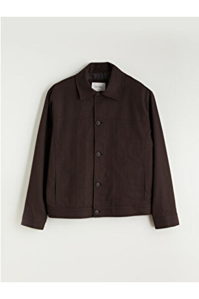 LC Waikiki LCW VisionKahverengi Rahat Kalıp Uzun Kollu Erkek Gömlek Ceket