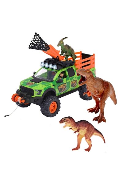 Dickie Toys Vehicul Dino Hunter cu 4 figurine dinozaur și Ranger