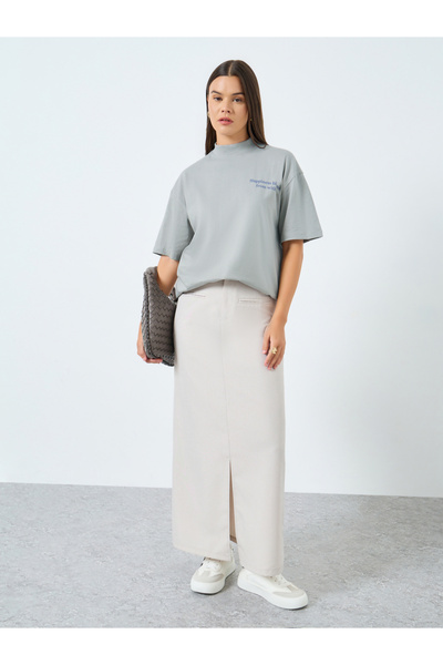 Styli Grey Floral Print Oversized T-Shirt