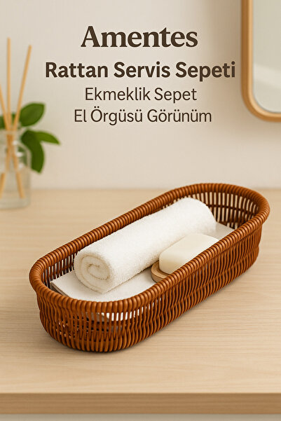 Amentes Plastik Ekmek Sepeti Kahverengi