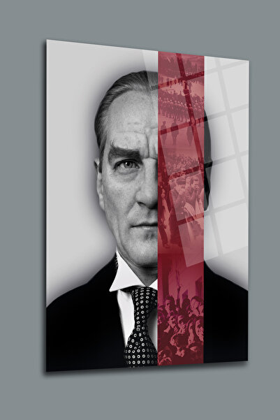 glassartdesign Pictură în sticlă a Ataturk 9 - Pictură a lui Ataturk - Pictur...