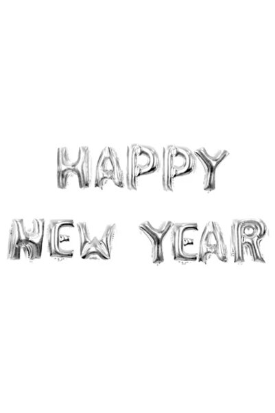 Domi Party & Gifts Letter balloon set, 'Happy New Year', Silver