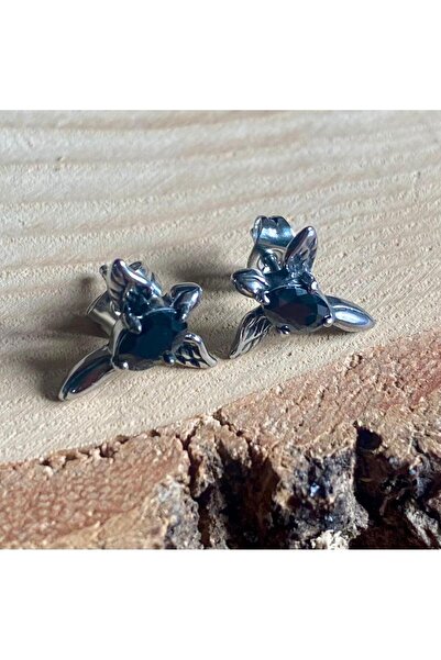 Viking Wing Zircon Stone Design Nail Model 316L Stainless Tarnish-Free Steel Earrings Pair