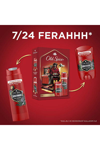 Old Spice Gamer Hediye Seti: Wolfthorn Deodorant Stick 50 ml + Duş Jeli 250ml