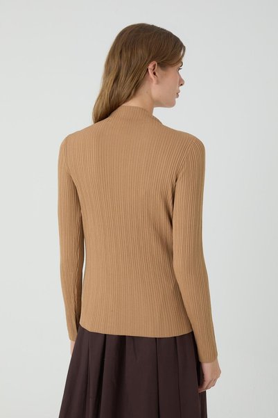 inspiration Long Sleeve Corded Fabric Knitwear Body Cappuccino