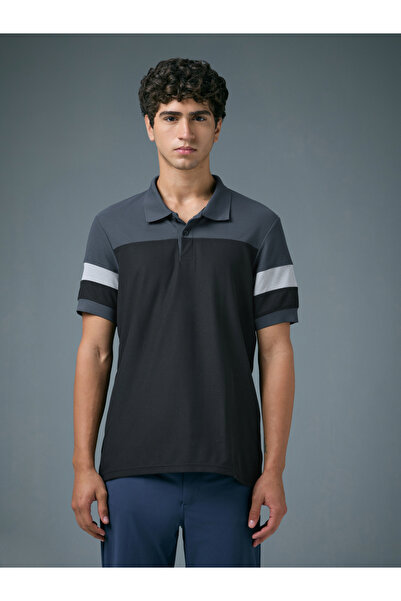 Technosport By Styli Men Slim Fit Color Block Pique Polo