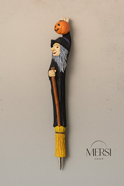 Mersi SHOP قلم حبر جاف للهالوين |   قلم زخرفي منقوش بتصميم واقعي 16 سم