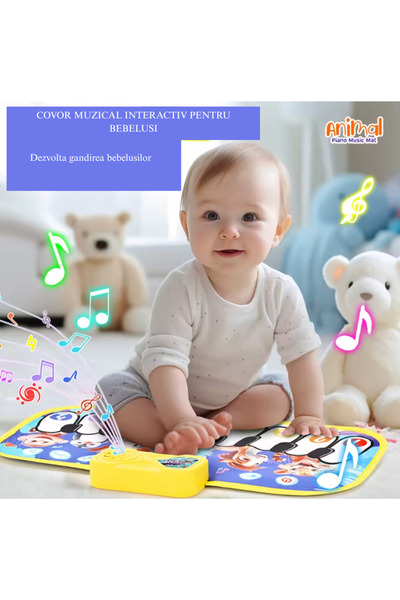 OEM Covoraș muzical pentru pian pentru copii - Covoraș muzical cu animale (multicolor)