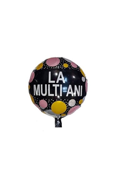 Domi Party & Gifts Balon folie, „La mulți ani”, negru, 45 cm