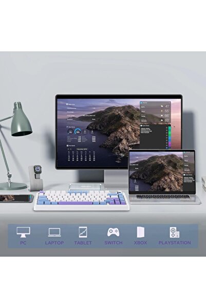 Epomaker X AULA F75 MAX Tri-Mode Wireless Gaming Keyboard (Blue/White/Purple)