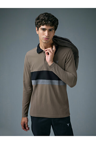 Technosport By Styli Men Slim Fit Contrast Panel Polo