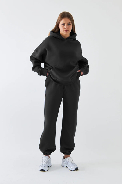 BARLİZ ΓΥΝΑΙΚΕΙΟ Σετ Φόρμας 3 Νημάτων Φαρδιάς Γραμμής Premium Μοντέλο Oversiz...