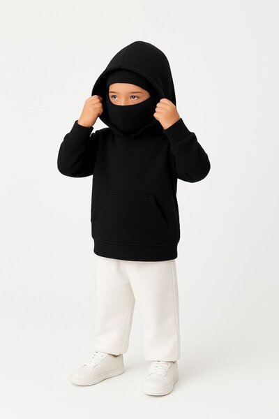 Flaubert ÇOCUK KAR MASKELİ NİNJA UNİSEX SWEATSHIRT HIRKA 3 İPLİK KALIN