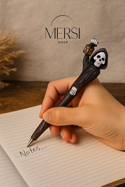 Mersi SHOP قلم حبر جاف للهالوين |   قلم زخرفي منقوش بتصميم واقعي 16 سم