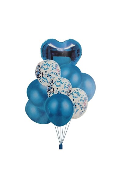 Domi Party & Gifts Set de 9 baloane din folie și latex, albastre