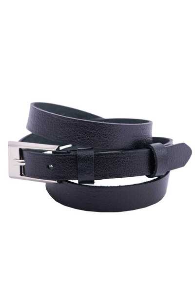 TORO NERO Women's slim black leather belt - ToroNero