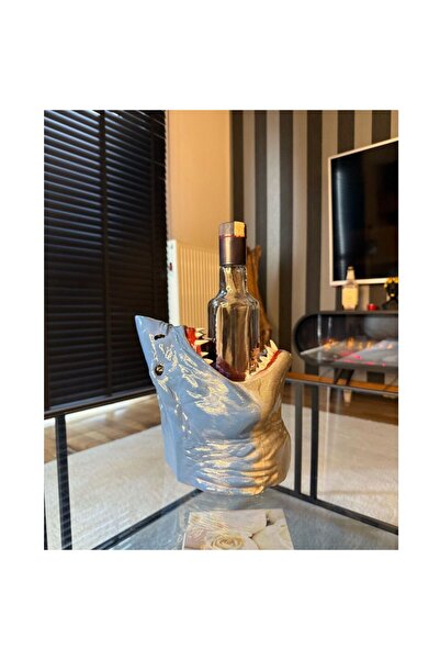 shop Premium Dekoratif Hediyelik Kırılmaz Köpek Balığı Figürlü Şaraplık - El İşçiliği Boyama