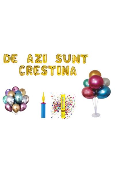 OEM Pachet de baloane cu mesajul „Astăzi sunt botezat”, pentru botez, aurii, ...