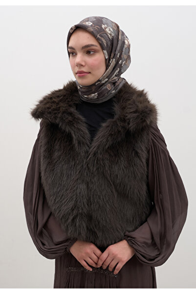 Fresh REVERIE DESEN PAMUKLU VİSKON EŞARP FÜME