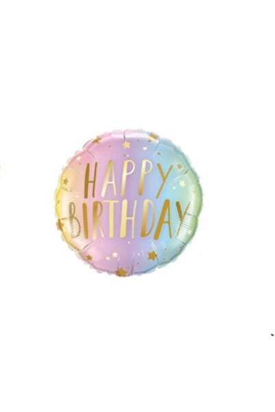 Domi Party & Gifts Balon rotund din folie, curcubeu, „La mulți ani”, 45 cm