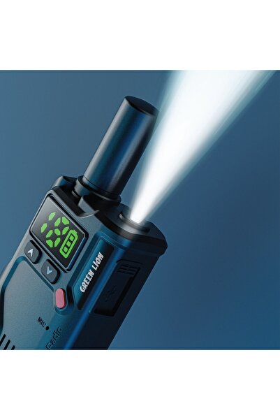 Green Lion GPX600 Walkie Talkie with 16 Channels, VOX, SOS Alert & 4-5 Days Battery – Black