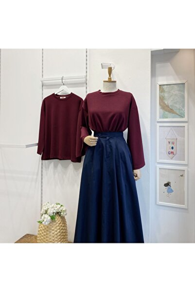Faya Boutique Burgundy Modal Fabric Blouse