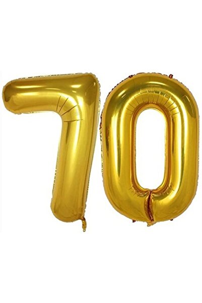 OEM Set de 2 baloane folie cu numere, ESB, Auriu, 70 de ani, 100 cm
