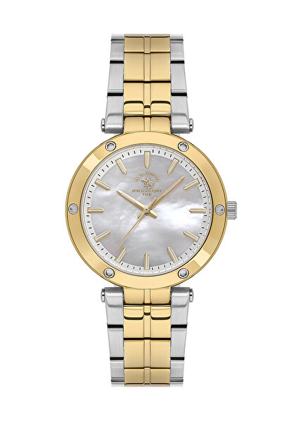 Santa Barbara Polo & Racquet Club ساعة يد نسائية أصلية مقاومة للماء 5 Atm ضما...