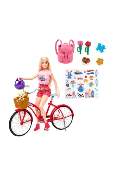 mattel Doll Set with Accessories, Mattel, Bicycle, Multicolor, 29x10.5 cm