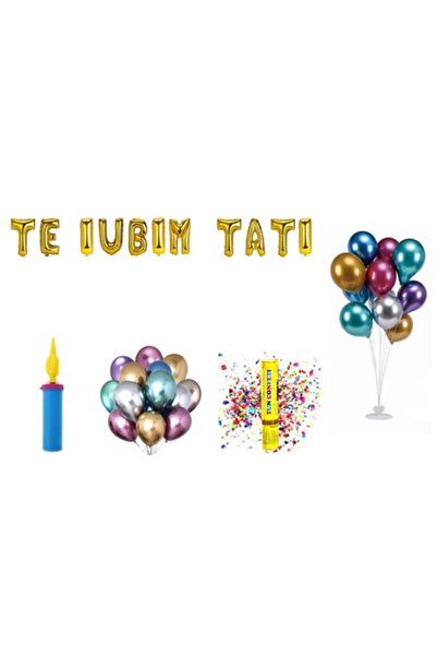 OEM Set baloane „Te iubesc, tată”, decor tort, 72 buc, aurii