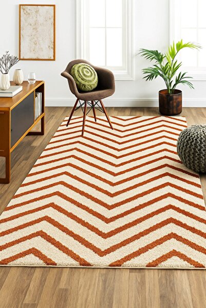 EUROBANO Marta İskandinav Somon-Krem Halı Yolluk Salon Oturma Odası Yatak Odası Koridor Makine Halısı Yolluk