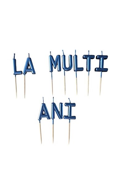 Domi Party & Gifts Lumânare tort de ziua de naștere, „La mulți ani”, Albastră