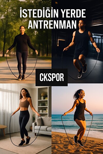 SLİPT CKSpor Atlama İpi – Fitness, 2.8m Vücut Şekillendirme ve Aerobik Kondisyon Spor Aleti