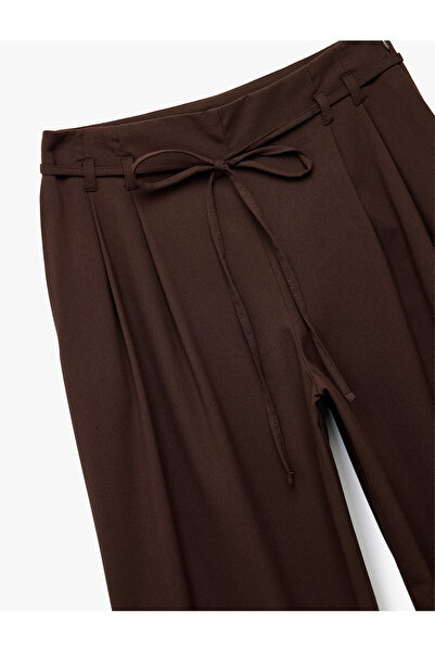 Koton Beli Bağcıklı Cepli Geniş Paça Palazzo Pantolon