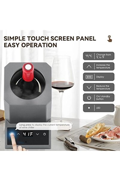 AB Luxury Concept Wine cooler for 1 bottle, between 5-18°C, LED display, touch control, Thermo-Electric Technology