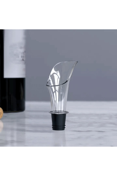 AB Luxury Concept 2-in-1 wine set, wine pourer aerator+vacuum stopper, reusable, suitable for all wine bottles, black