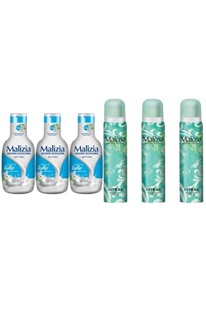 Malizia Set variat - 3x Spuma de baie 1L Crema Di Latte + 3x Deodorant 100ml ...