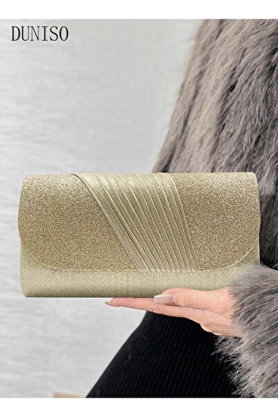 fun zone Women Shiny Glitter Evening Clutch Crossbody Bag Envelope Handbag Ch...