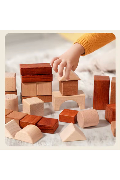 OEM Educational Wooden Construction Blocks (Montessori), Multicolor